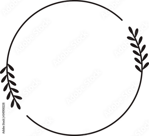 Minimalist Leaf Circle Frame
