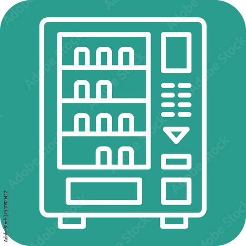 Vending Machine Line Round Corner Background Icon