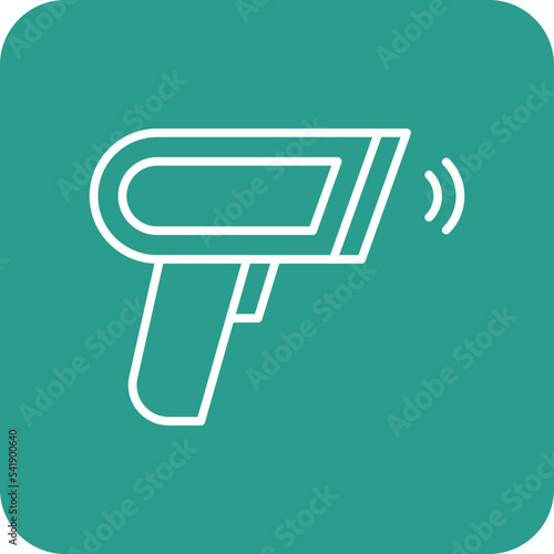 Barcode Scanner Line Round Corner Background Icon