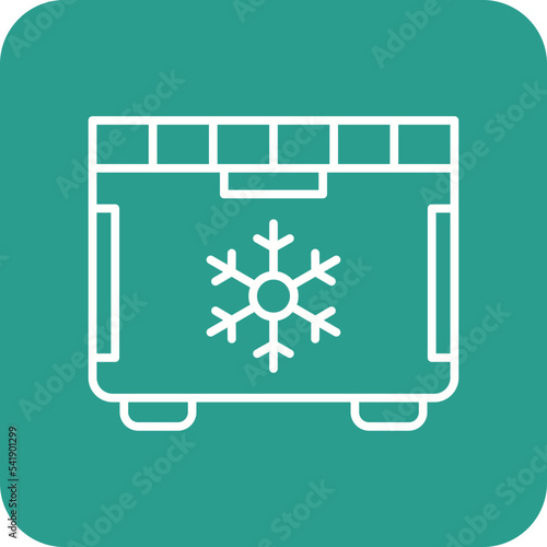 Freezer Line Round Corner Background Icon