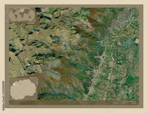 Bogovinje, Macedonia. High-res satellite. Labelled points of cities photo