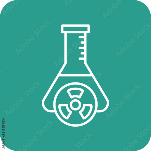 Toxic Chemical Line Round Corner Background Icon