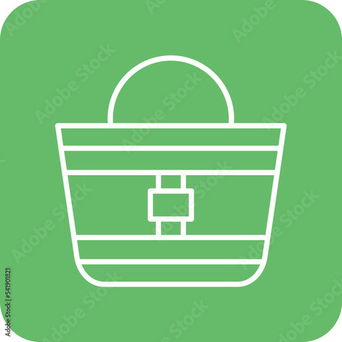 Totebag Line Round Corner Background Icon