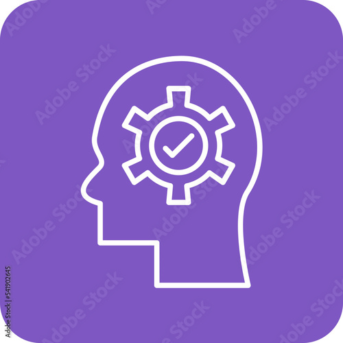 Cognitive Line Round Corner Background Icon