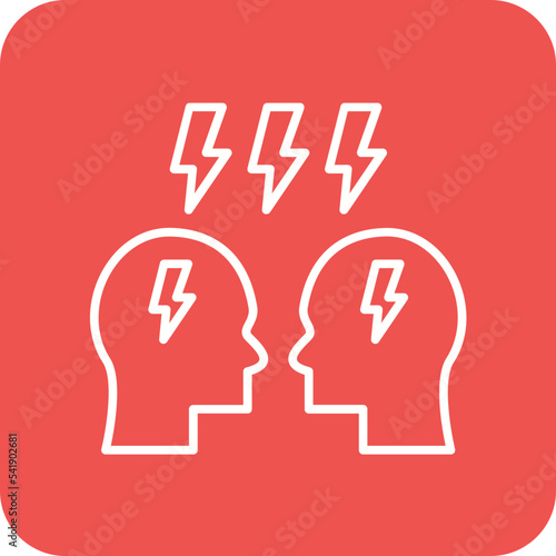 Conflict Line Round Corner Background Icon