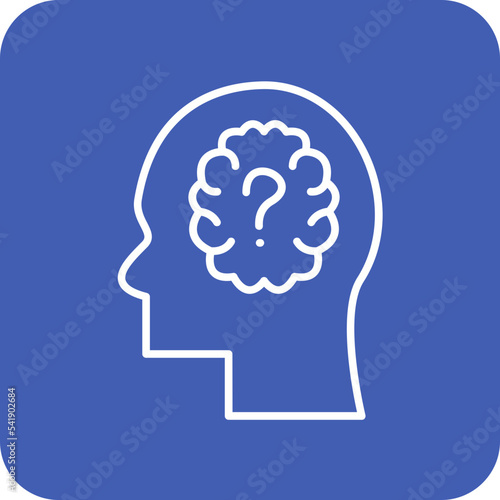 Mental Disorder Line Round Corner Background Icon