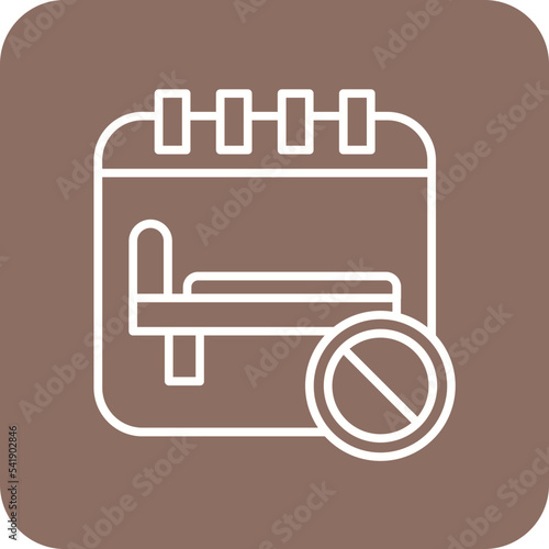 Overbooked Line Round Corner Background Icon