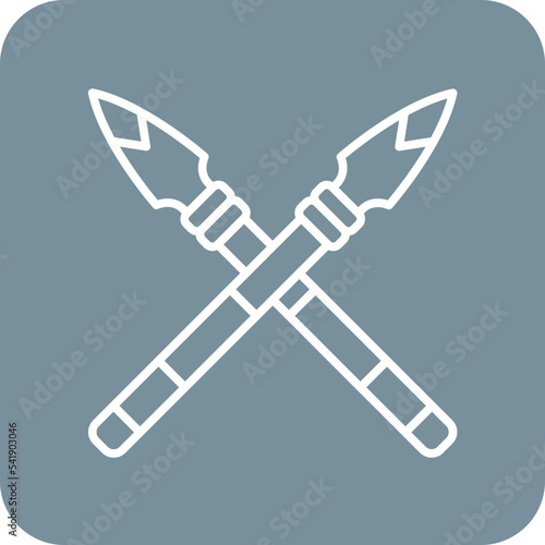 Spear Line Round Corner Background Icon