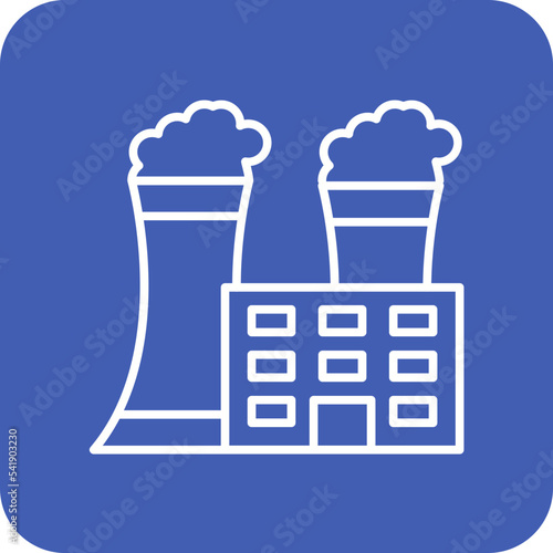 Power Plant Line Round Corner Background Icon