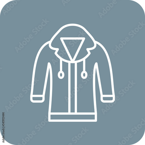 Hoodie Line Round Corner Background Icon
