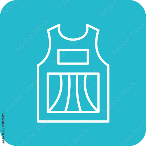 Sleeveless Shirt Line Round Corner Background Icon