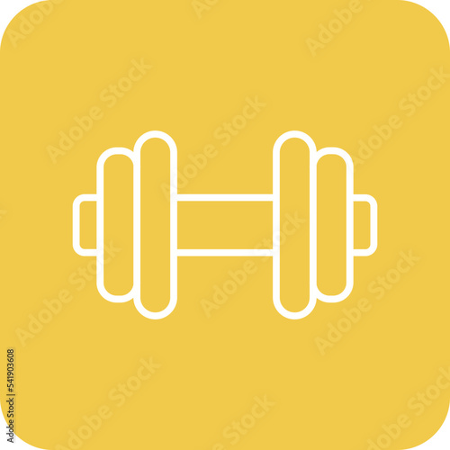Dumbbells Line Round Corner Background Icon