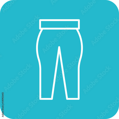 Leggings Line Round Corner Background Icon