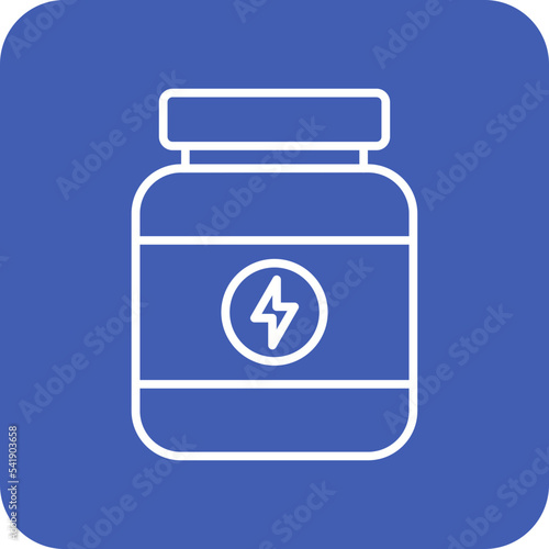 Protein Powder Line Round Corner Background Icon