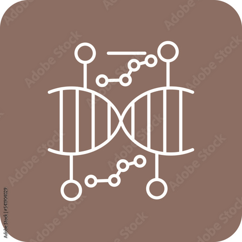 Genetic Engineering Line Round Corner Background Icon