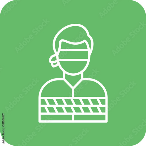 Hostage Line Round Corner Background Icon