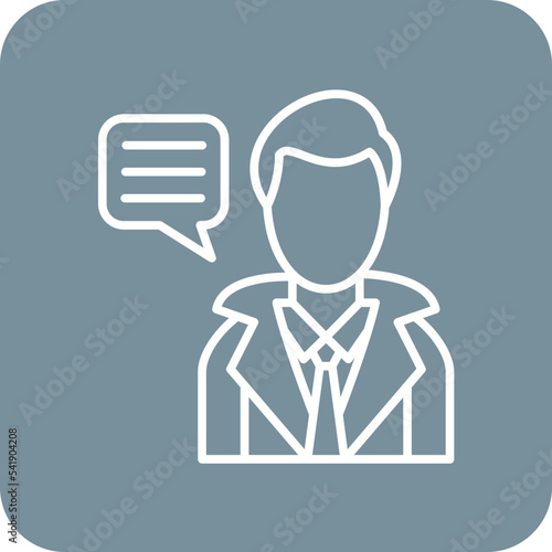 Diplomat Line Round Corner Background Icon