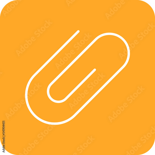Paperclip Line Round Corner Background Icon