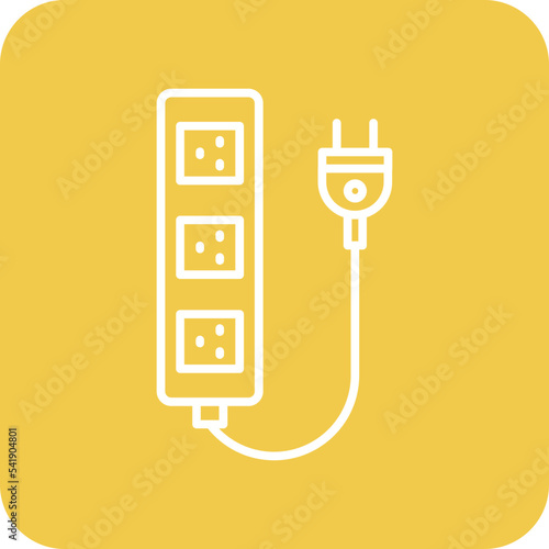 Extension Line Round Corner Background Icon