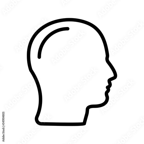 human head icon . Human head profile black shadow silhouette color editable