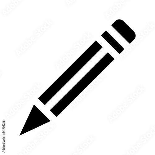Pencil flat icon. Single high quality outline symbol of graduation for web design or mobile app color editable