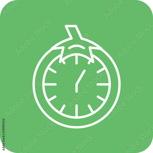Pomodoro Technique Line Round Corner Background Icon