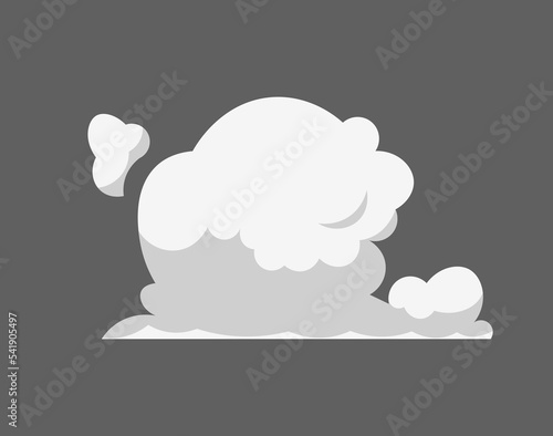 Cartoon smoke cloud. Comic stem effect. Vector fog silhouette set