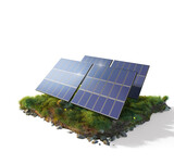 Solar panels on transparent background. Solar power plant. Green electricity.