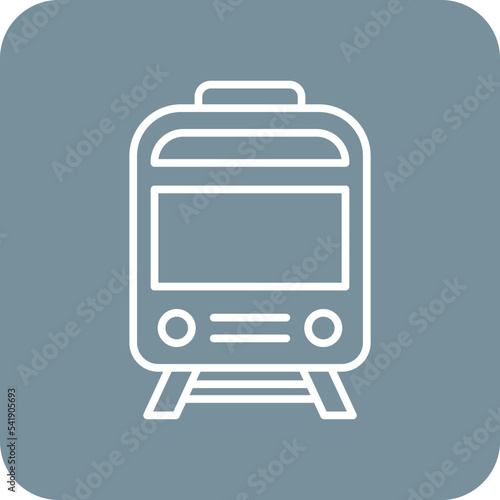 Train Line Round Corner Background Icon