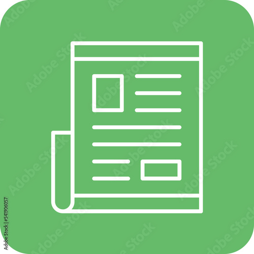 Newspaper Line Round Corner Background Icon