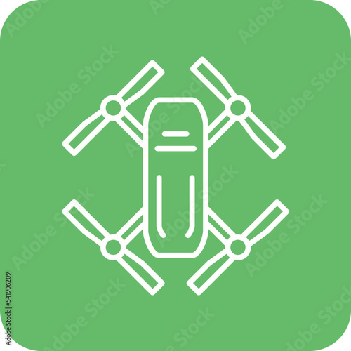 Drone Line Round Corner Background Icon