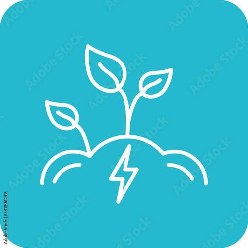 Green Energy Line Round Corner Background Icon