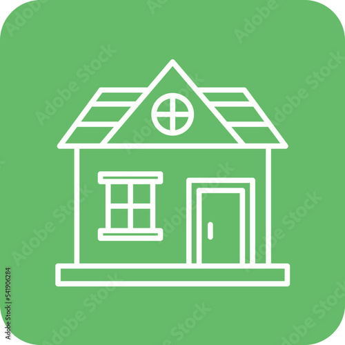 Guest House Line Round Corner Background Icon