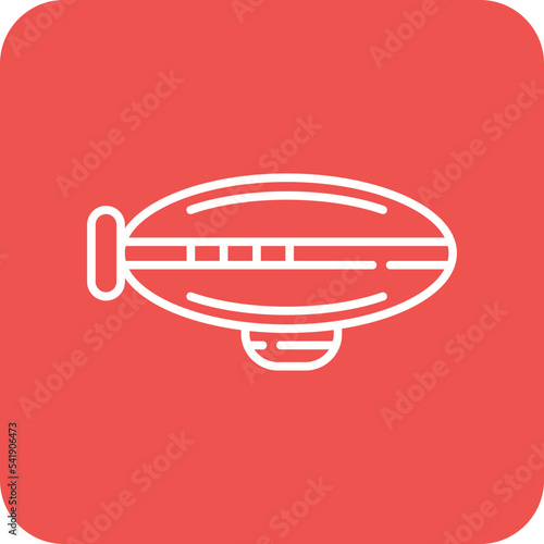 Zeppelin Line Round Corner Background Icon