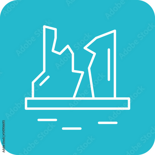 Canyon Line Round Corner Background Icon