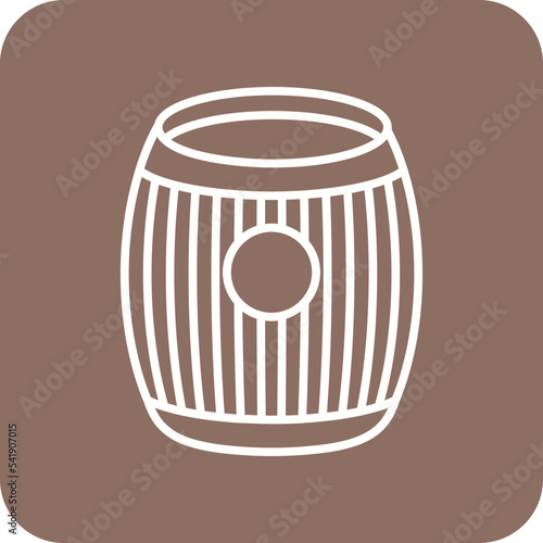 Barrel Line Round Corner Background Icon
