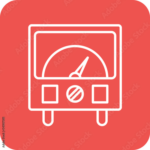 Ammeter Line Round Corner Background Icon