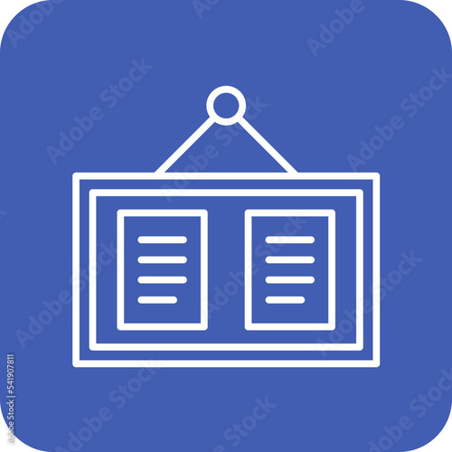 Pinboard Line Round Corner Background Icon