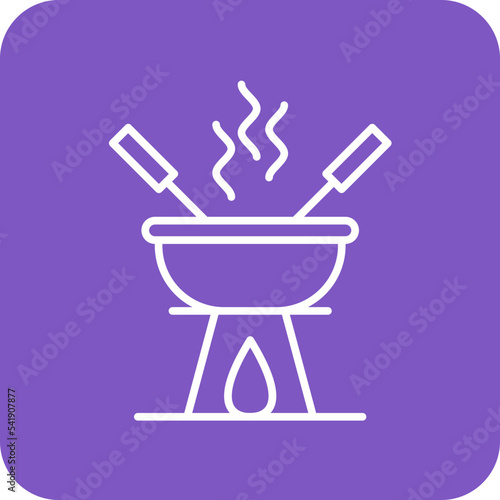 Fondue Line Round Corner Background Icon