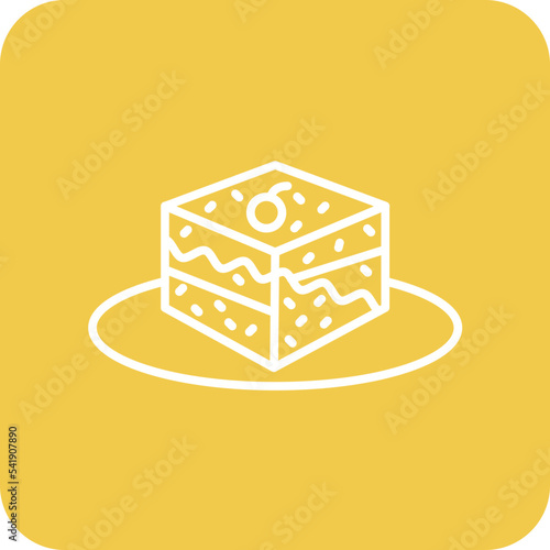 Tiramisu Line Round Corner Background Icon