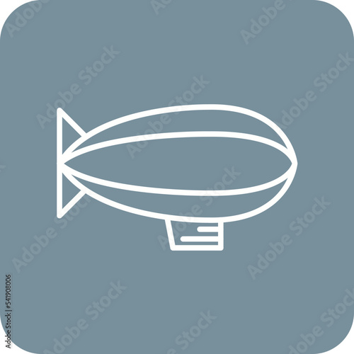 Zeppelin Line Round Corner Background Icon