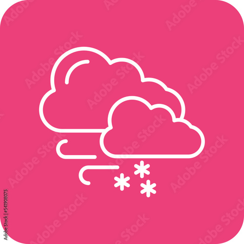 Blizzard Line Round Corner Background Icon