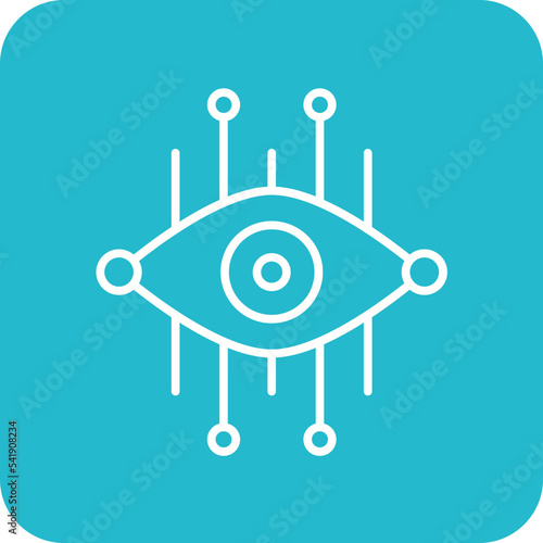 Vision Line Round Corner Background Icon