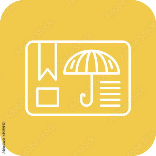 Keep Dry Line Round Corner Background Icon
