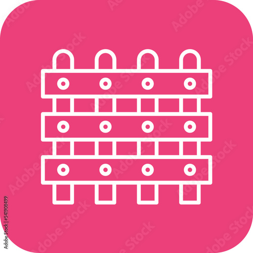 Fence Line Round Corner Background Icon