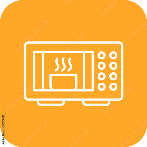 Microwave Line Round Corner Background Icon