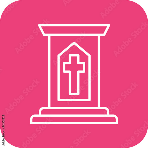 Pulpit Line Round Corner Background Icon