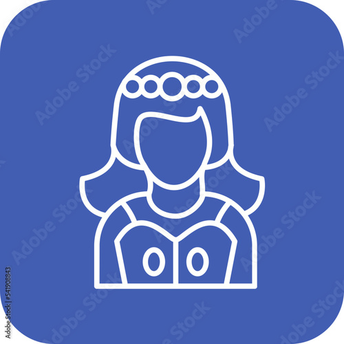 Veil Line Round Corner Background Icon