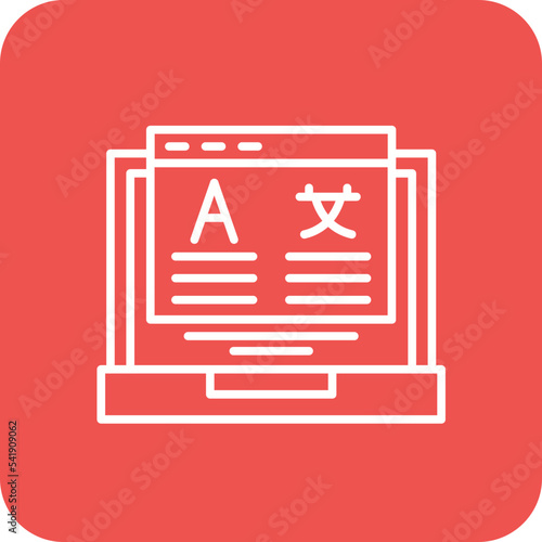 Translate Line Round Corner Background Icon