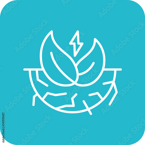 Sustainable Energy Line Round Corner Background Icon